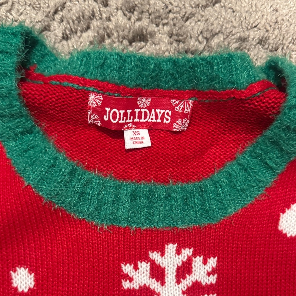 Festive Red Christmas Sweater with Bear Design - Picture 2 of 6